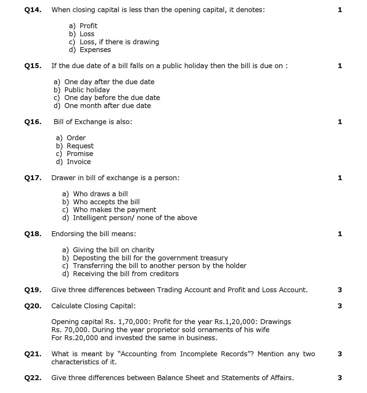 Elements Of Book Keeping And Accountancy CBSE Class X Sample Question Paper 2015 16 - Image 3