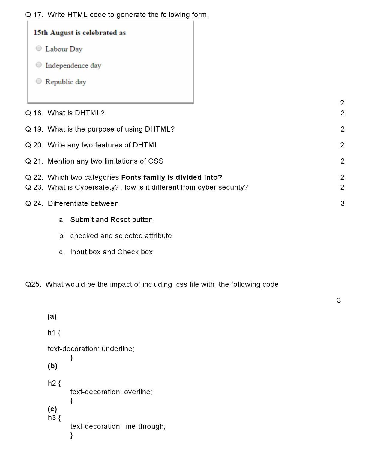 ICT CBSE Class X Sample Question Paper 2015 16 - Image 2