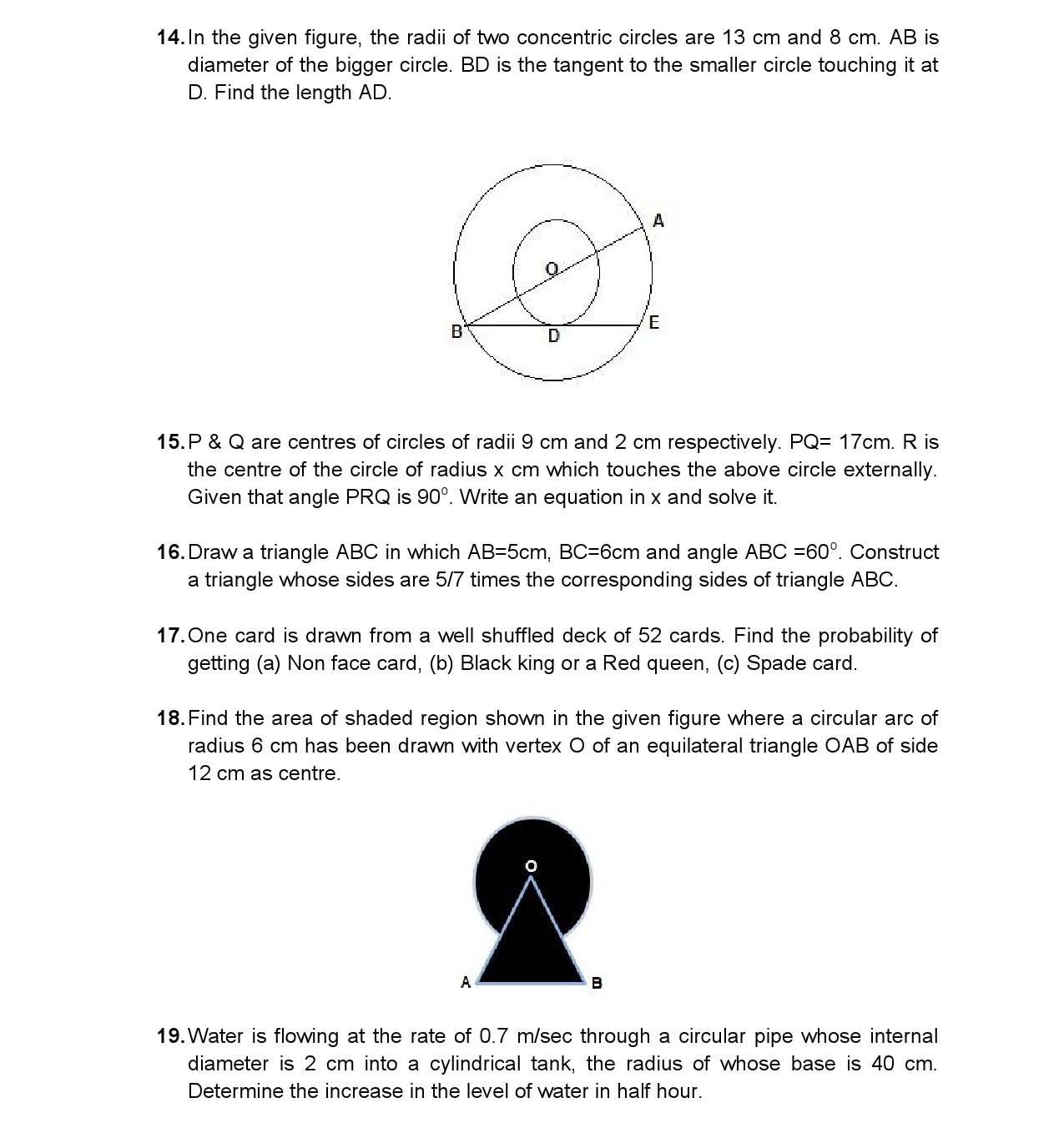 Mathematics CBSE Class X Sample Question Paper 2015 16 - Image 3