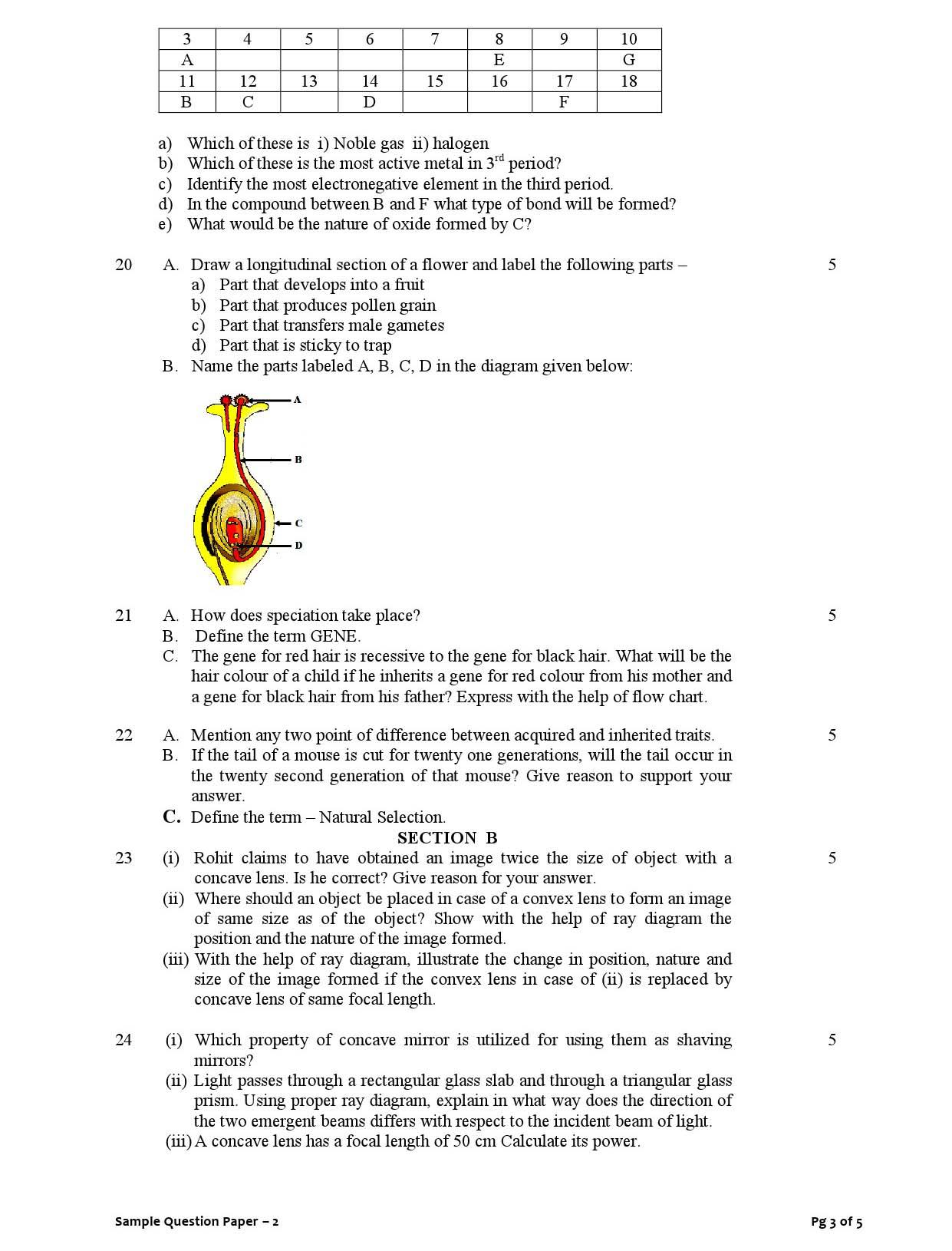 Science CBSE Class X Sample Question Paper 2015 16 - Image 3