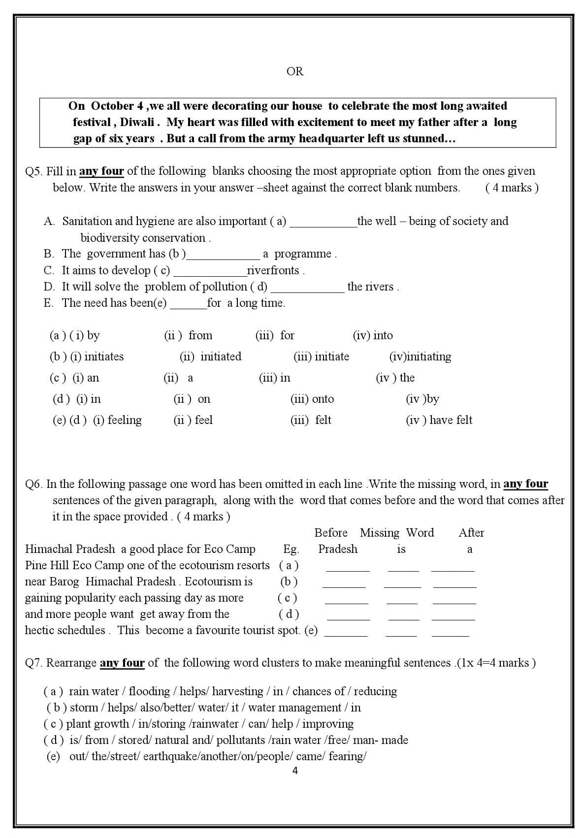 English Communicative CBSE Class X Sample Question Paper 2017 18 - Image 4