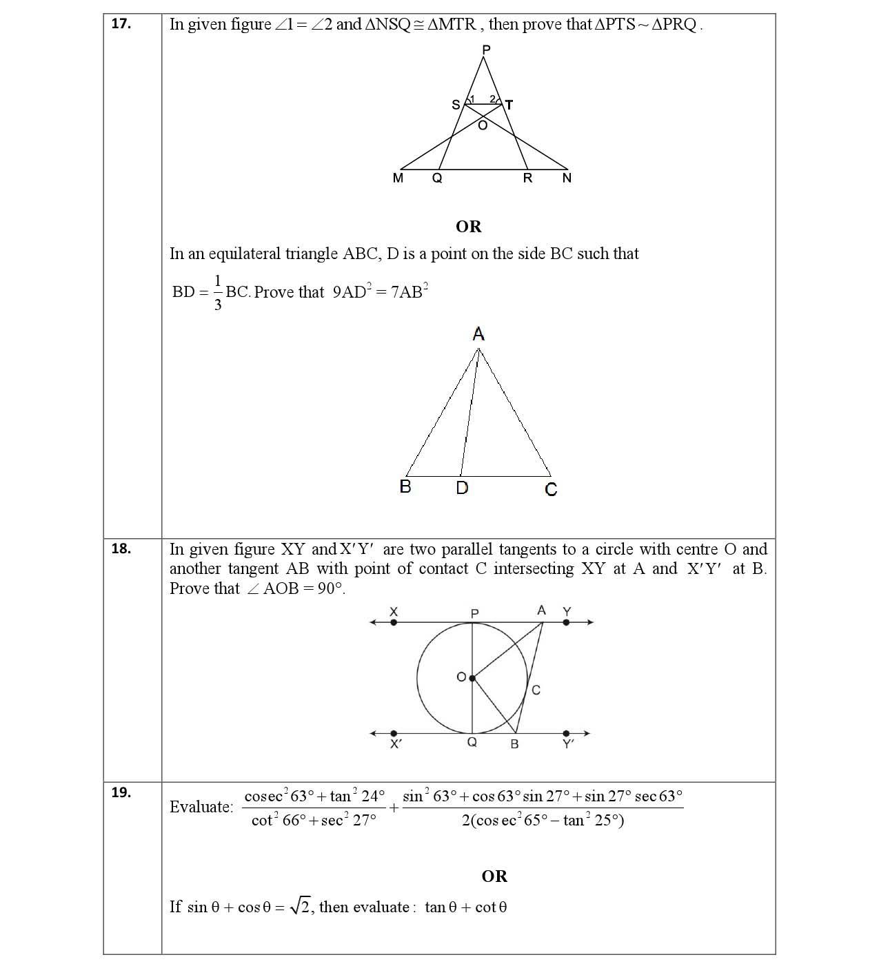 Mathematics CBSE Class X Sample Question Paper 2017 18 - Image 3