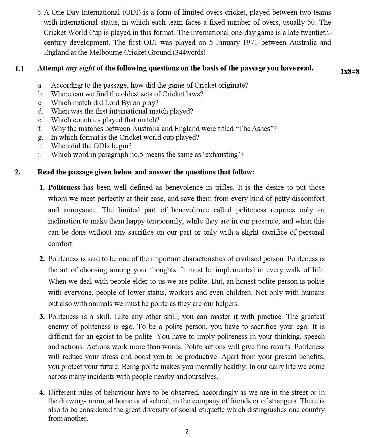 English Communicative CBSE Class X Sample Question Paper 2018 19 - Image 2