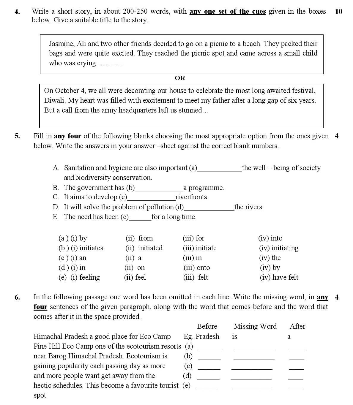 English Communicative CBSE Class X Sample Question Paper 2018 19 - Image 4