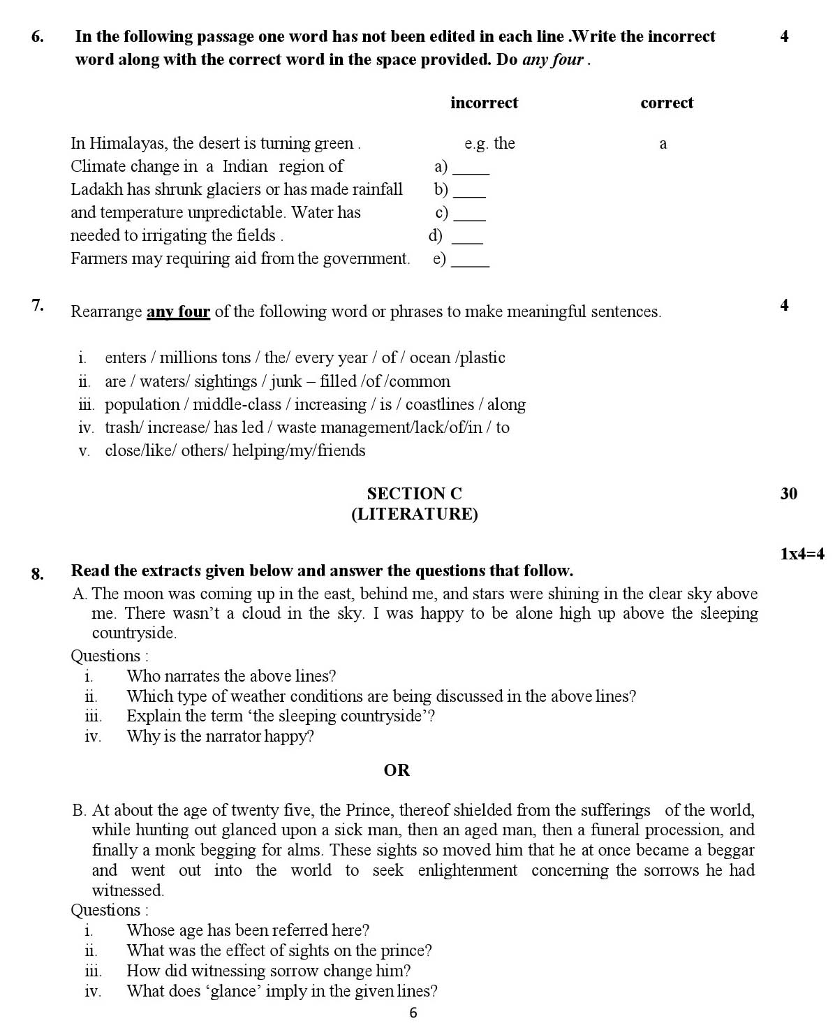English Language and Literature CBSE Class X Sample Question Paper 2018-19 - Image 6