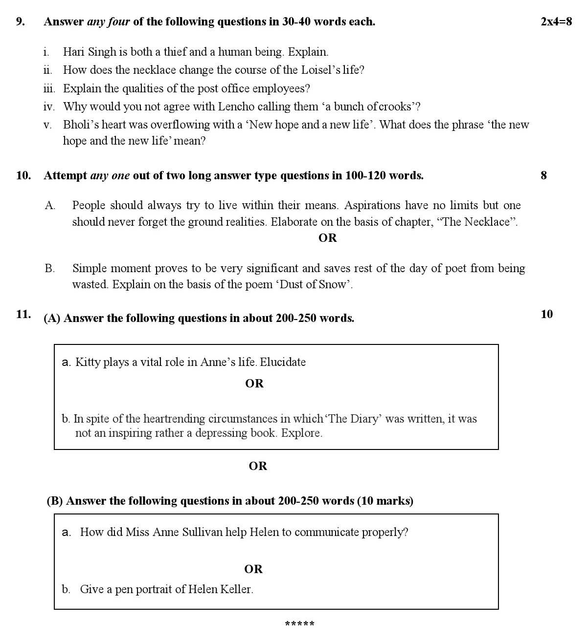 English Language and Literature CBSE Class X Sample Question Paper 2018-19 - Image 7