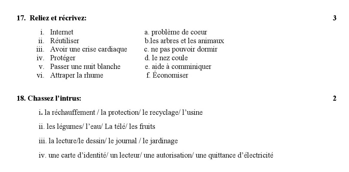 French CBSE Class X Sample Question Paper 2018-19 - Image 5
