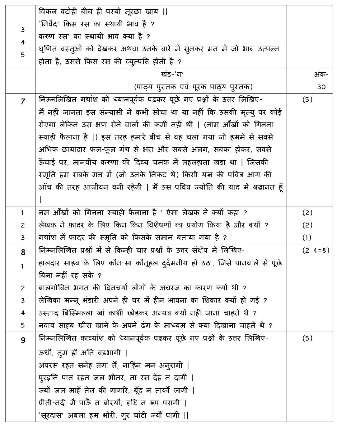 Hindi A CBSE Class X Sample Question Paper 2018-19 - Image 5