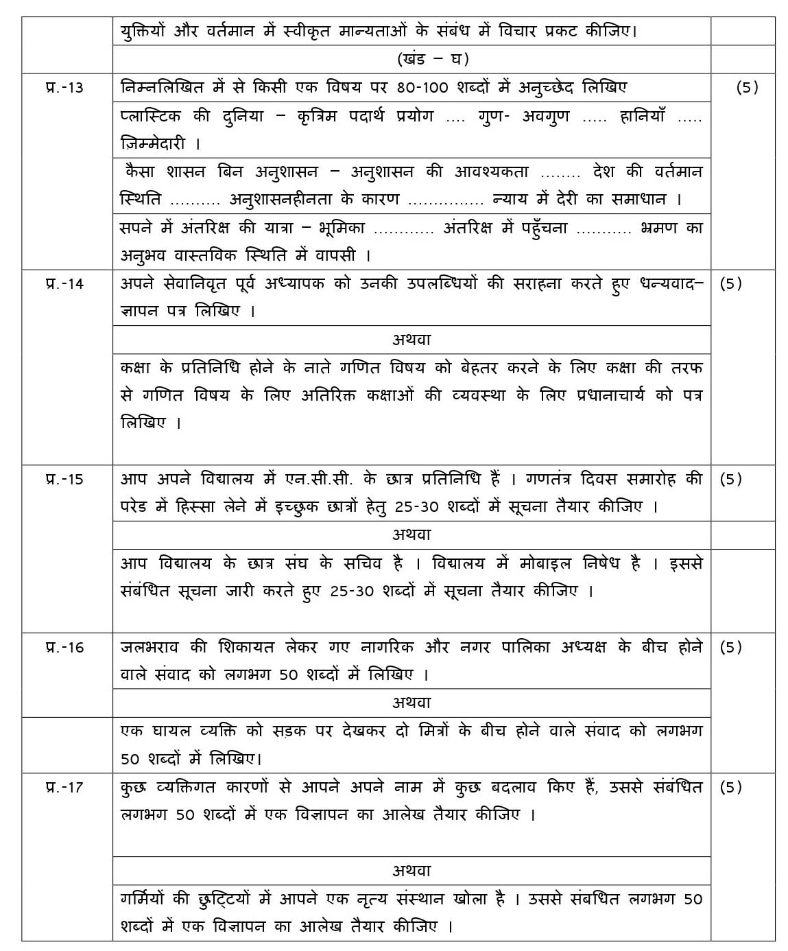 Hindi B CBSE Class X Sample Question Paper 2018-19 - Image 5