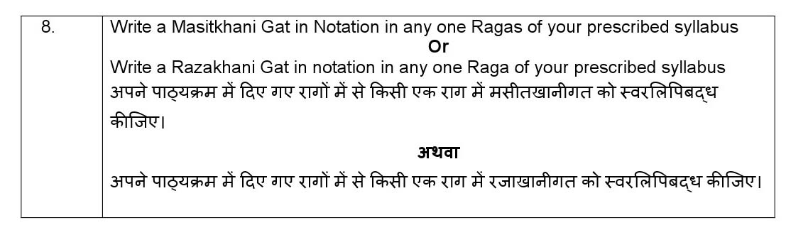 Hindustani Music Melodic Instrument CBSE Class X Sample Question Paper 2018-19 - Image 2
