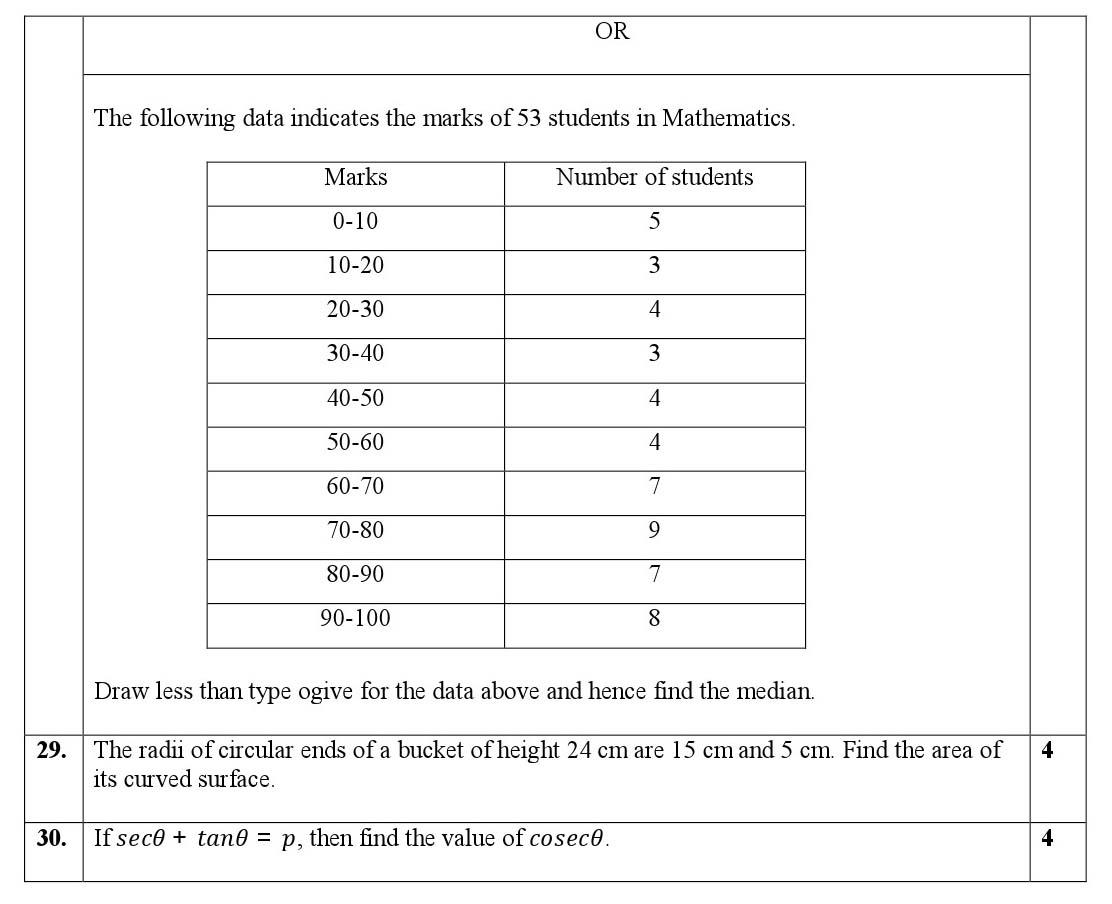 Mathematics CBSE Class X Sample Question Paper 2018 19 - Image 5