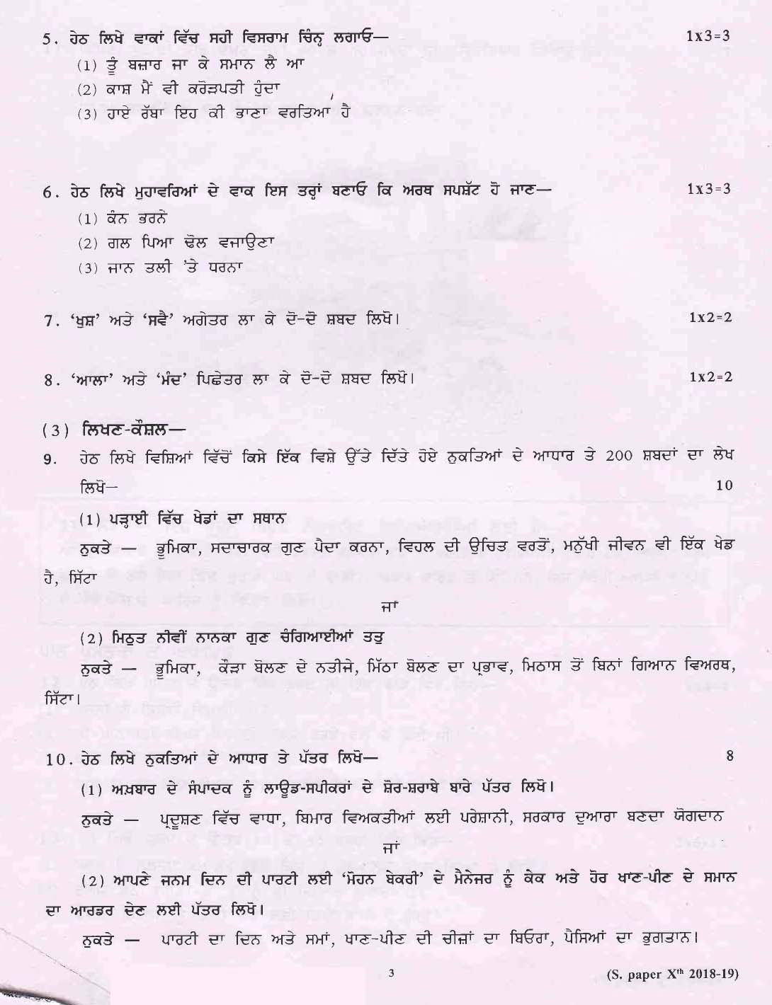 Punjabi CBSE Class X Sample Question Paper 2018-19 - Image 3