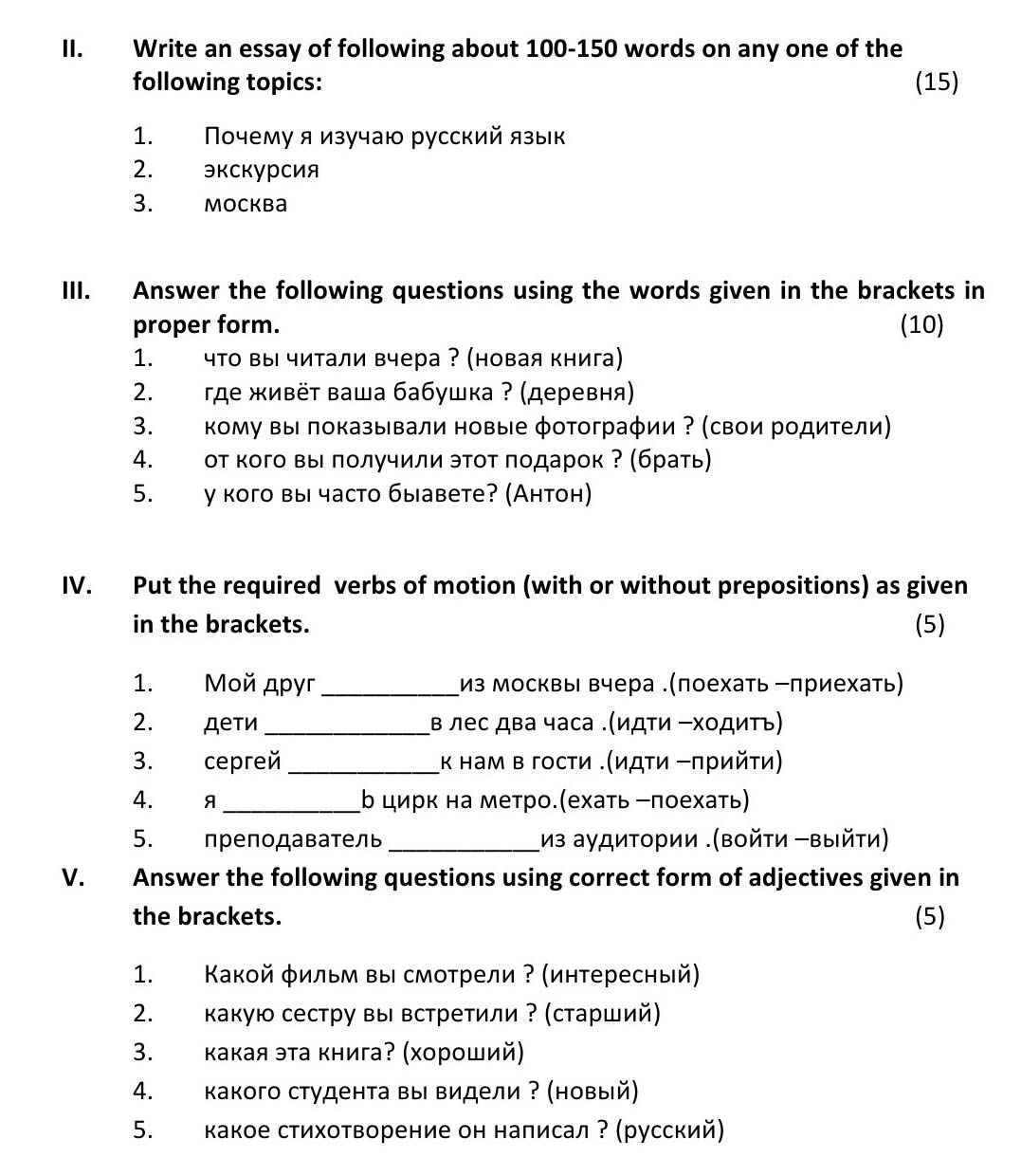Russian CBSE Class X Sample Question Paper 2018-19 - Image 2