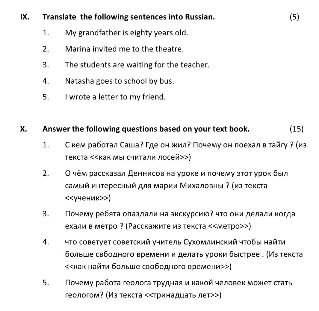 Russian CBSE Class X Sample Question Paper 2018-19 - Image 4