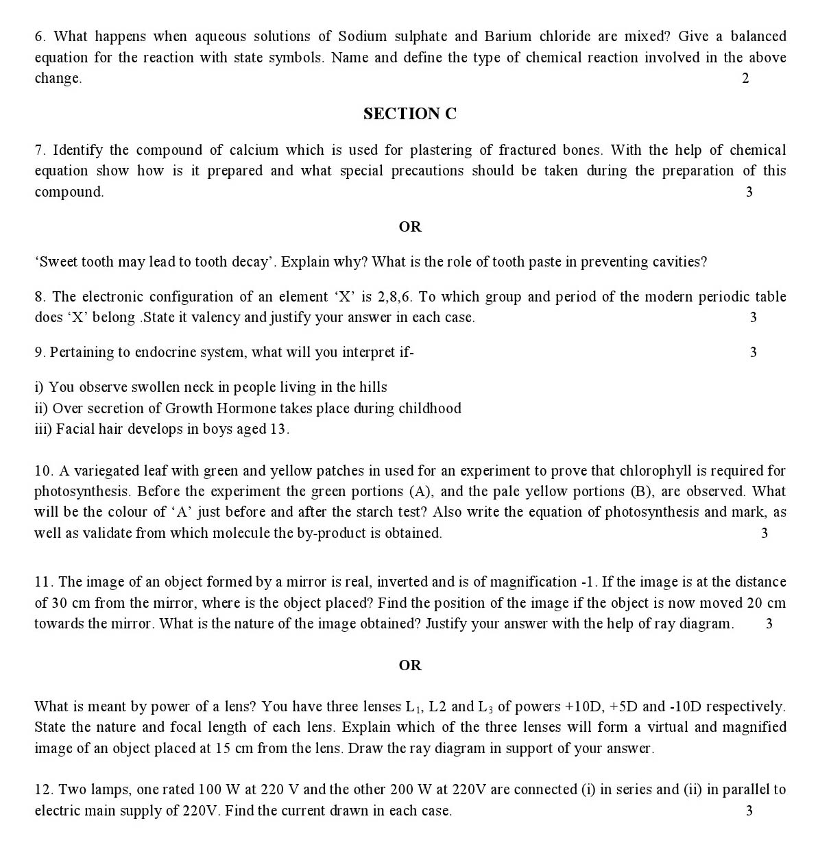 Science CBSE Class X Sample Question Paper 2018-19 - Image 2