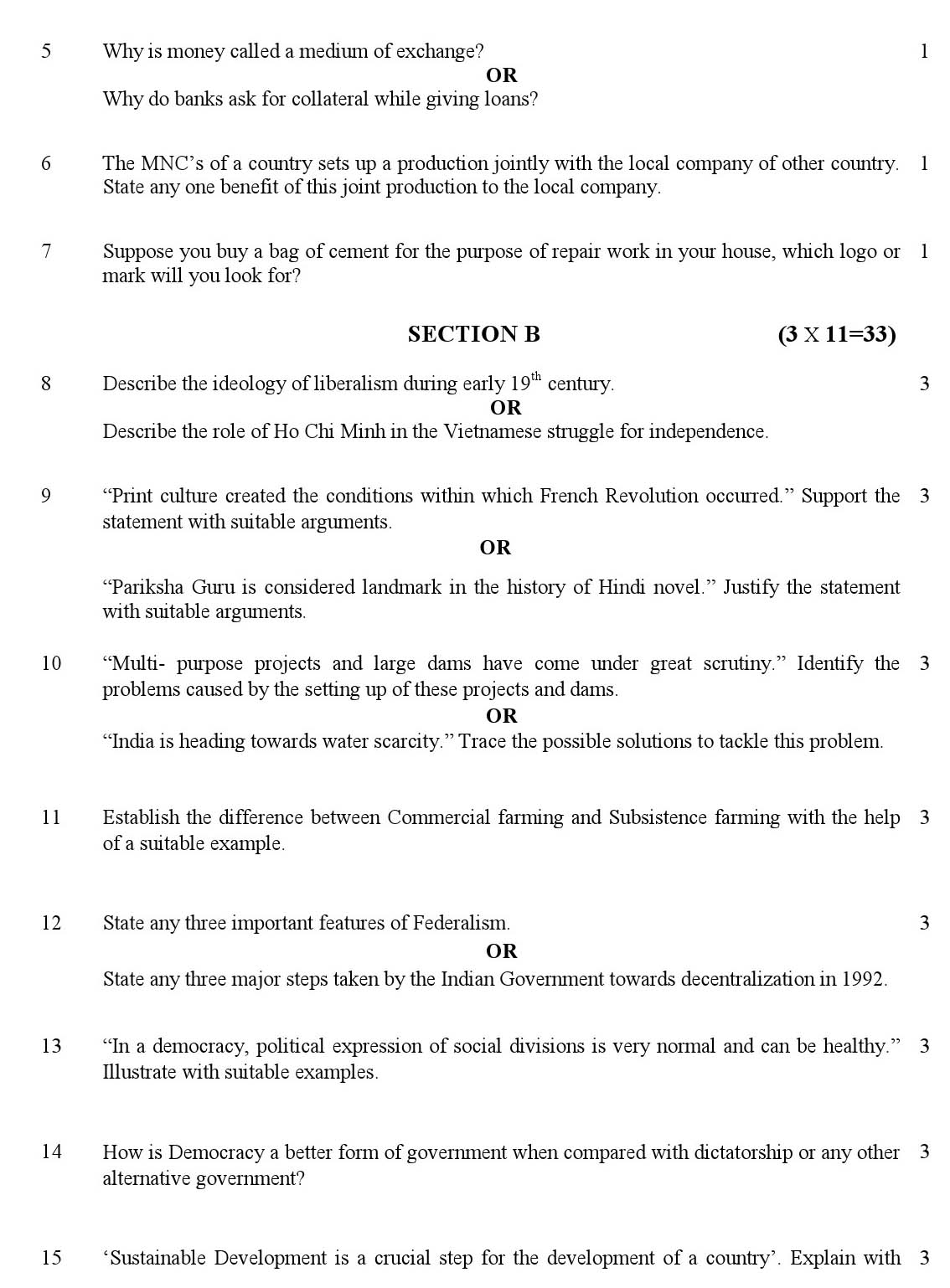 Social Science CBSE Class X Sample Question Paper 2018-19 - Image 2