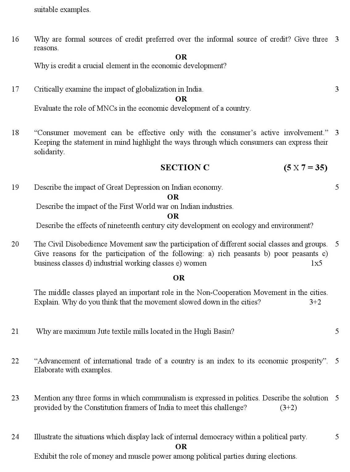 Social Science CBSE Class X Sample Question Paper 2018-19 - Image 3