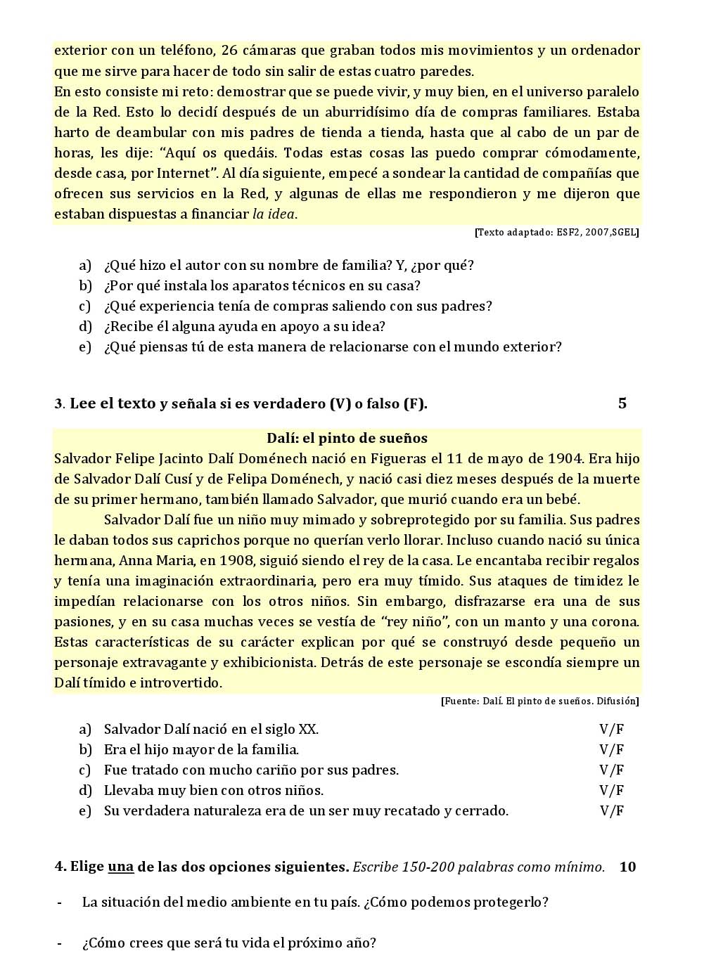 Spanish CBSE Class X Sample Question Paper 2018-19 - Image 2
