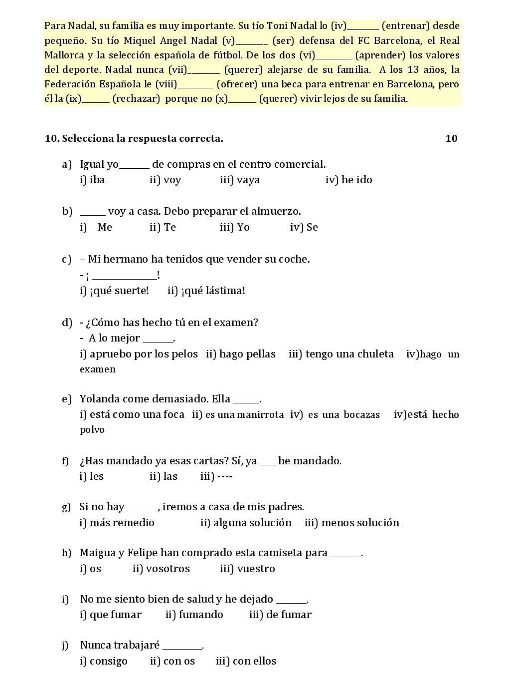 Spanish CBSE Class X Sample Question Paper 2018-19 - Image 4
