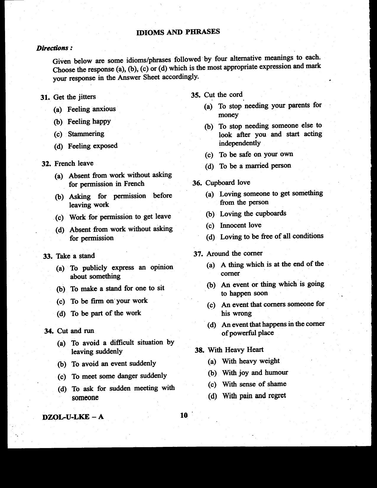 CDS II Examination 2020 English Question Paper - Image 10