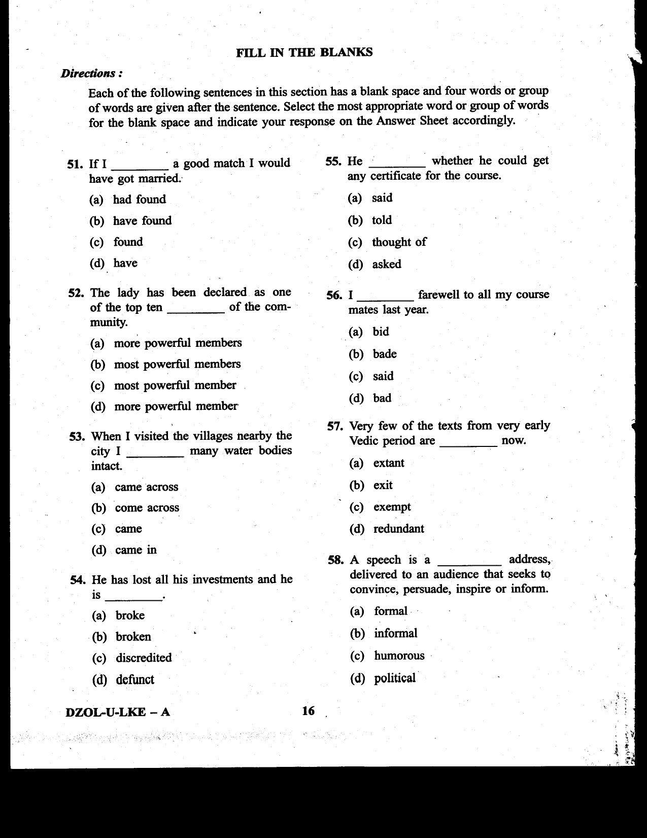 CDS II Examination 2020 English Question Paper - Image 16