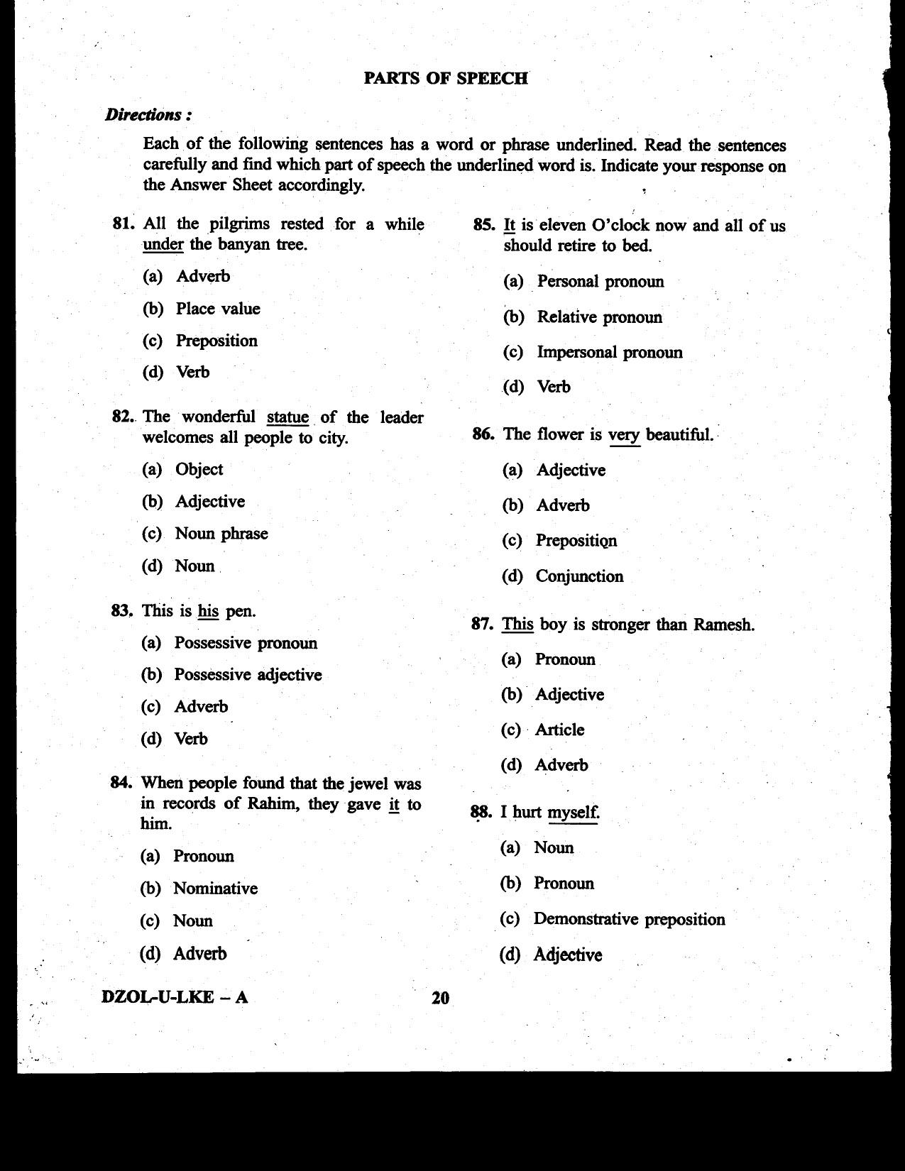 CDS II Examination 2020 English Question Paper - Image 20