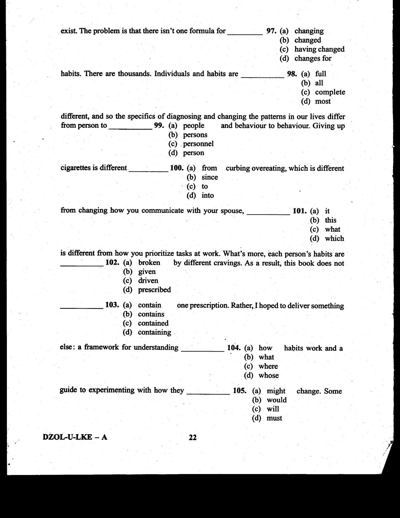 CDS II Examination 2020 English Question Paper - Image 22