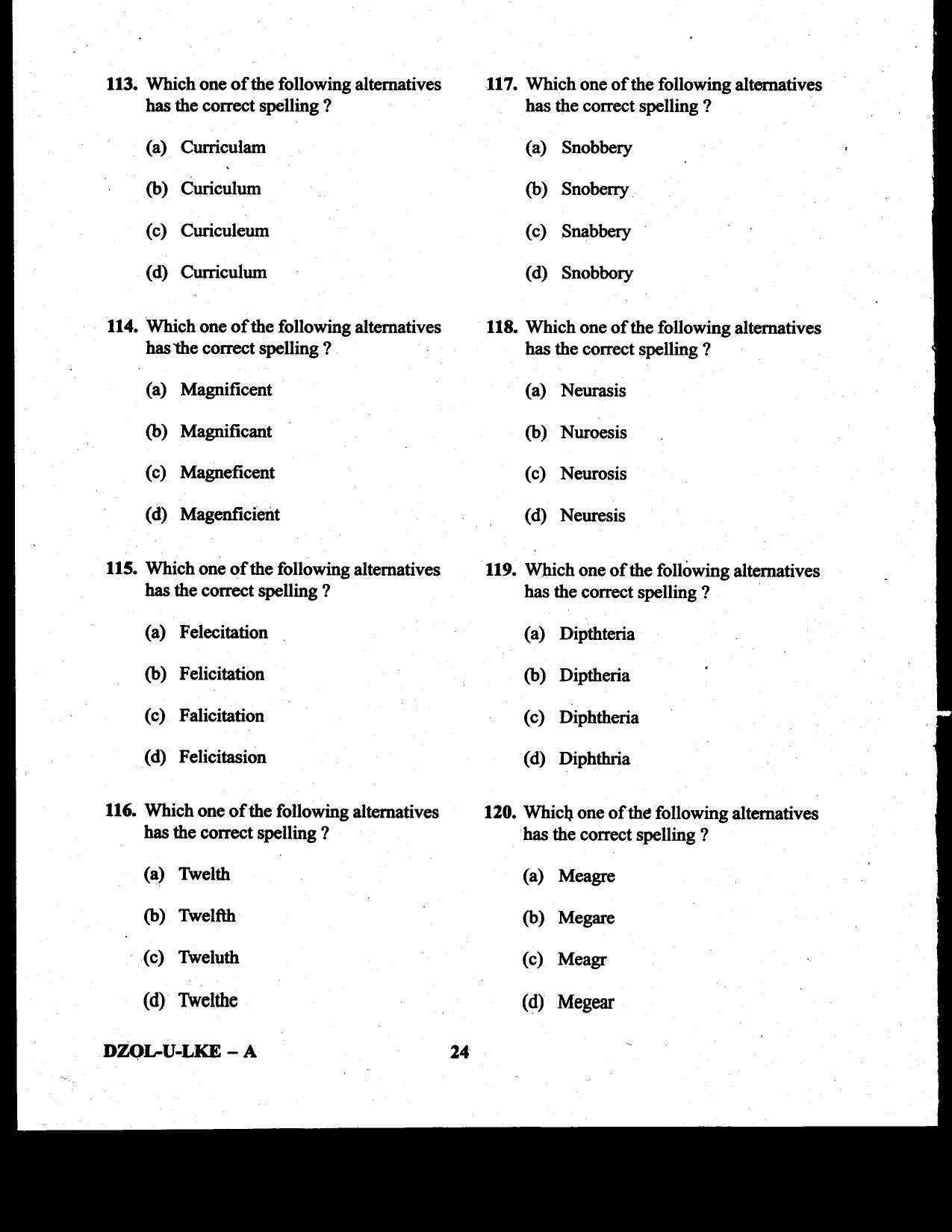 CDS II Examination 2020 English Question Paper - Image 24
