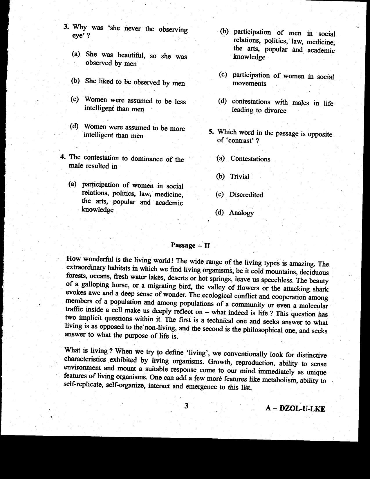 CDS II Examination 2020 English Question Paper - Image 3