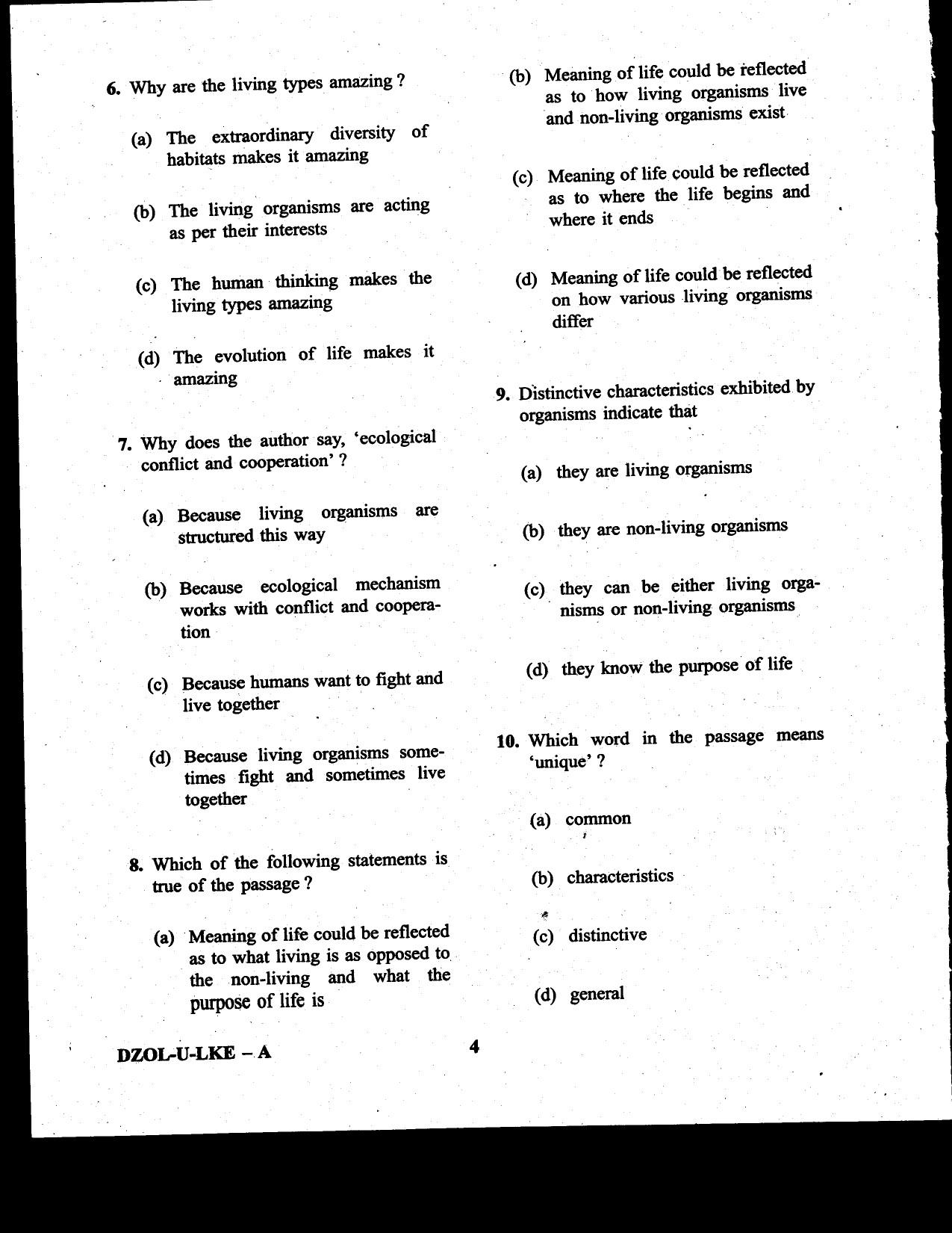 CDS II Examination 2020 English Question Paper - Image 4
