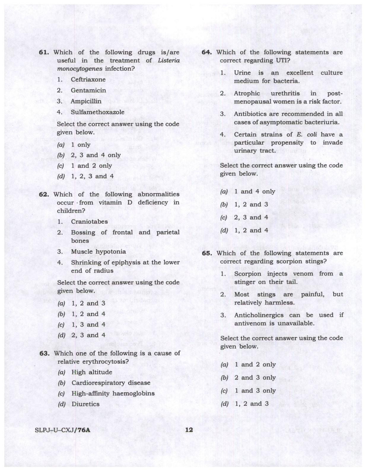 CMS Examination 2023 Paper I Question Paper - Image 12