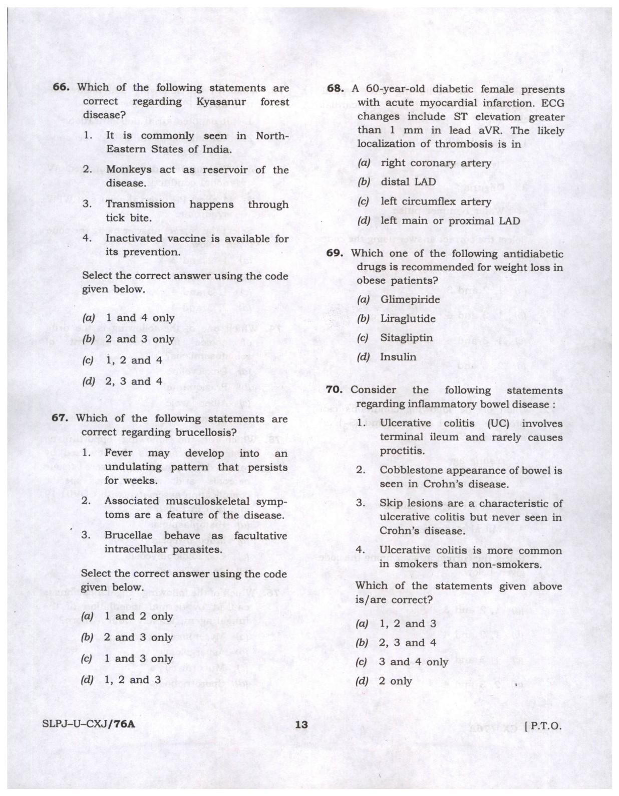 CMS Examination 2023 Paper I Question Paper - Image 13