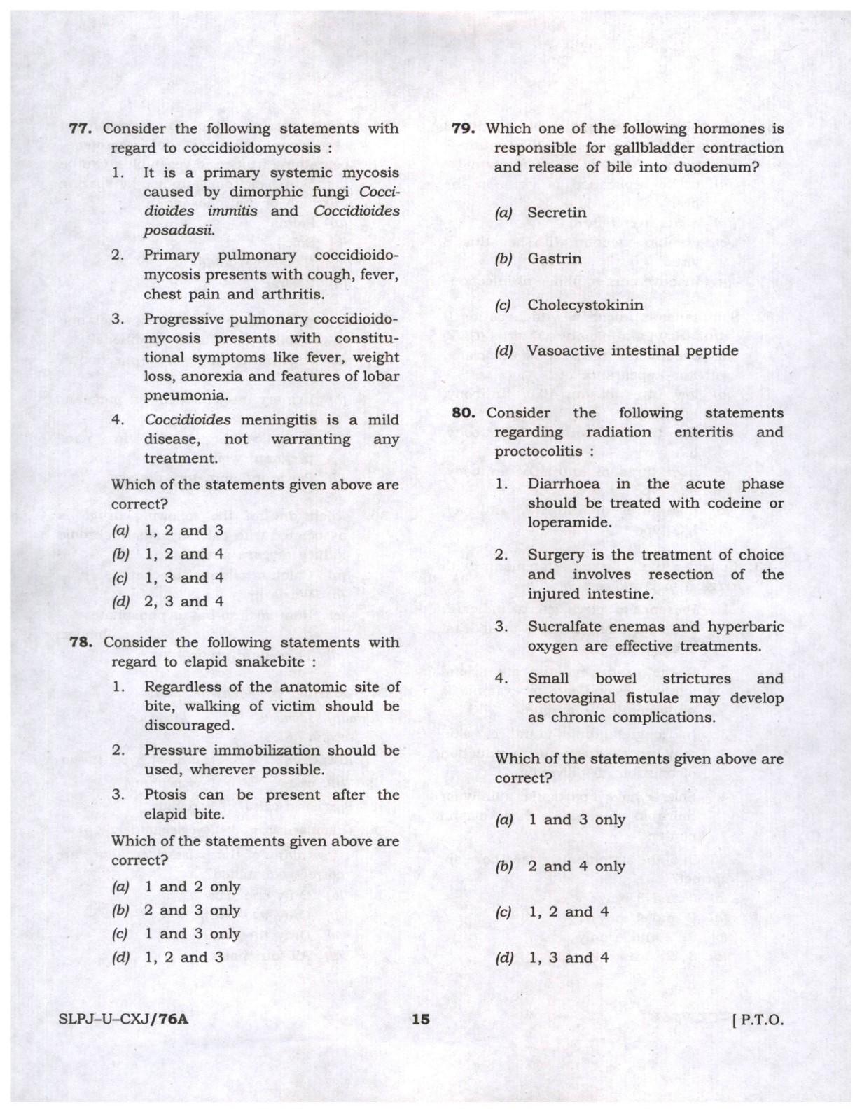CMS Examination 2023 Paper I Question Paper - Image 15