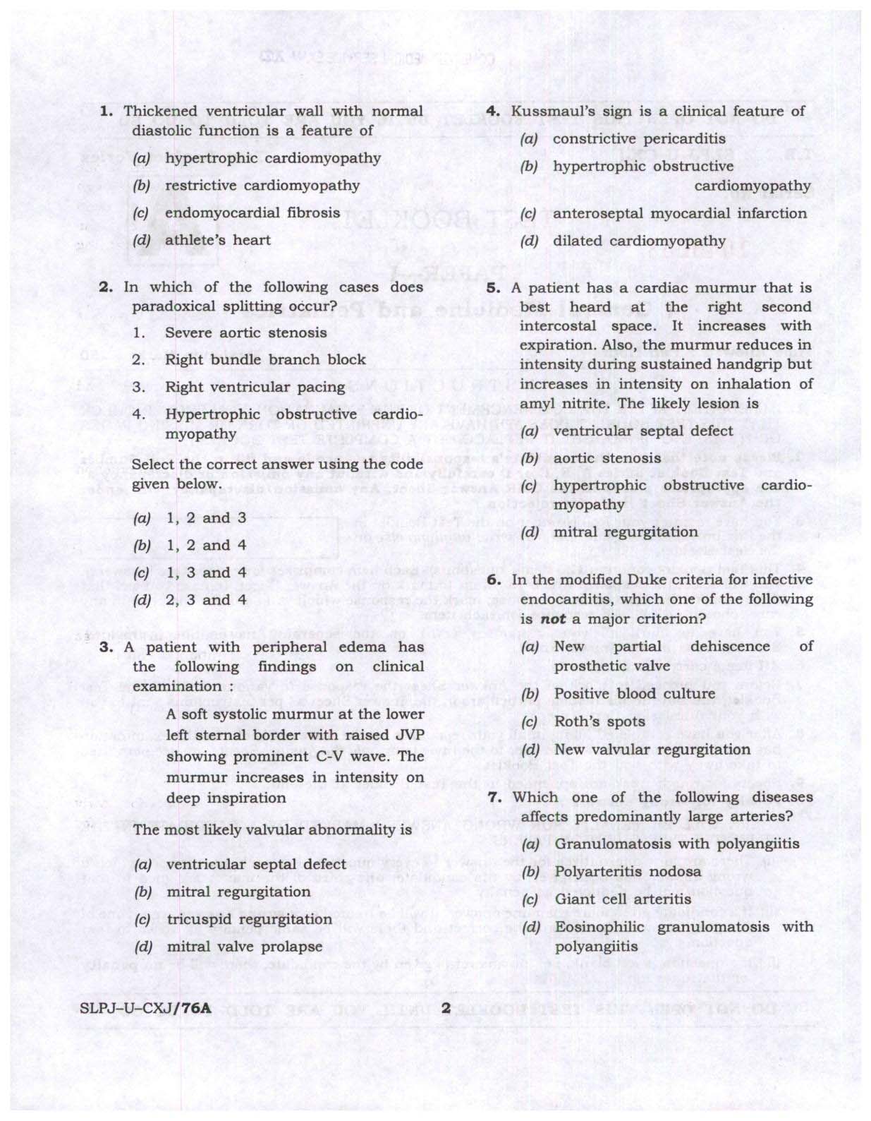 CMS Examination 2023 Paper I Question Paper - Image 2