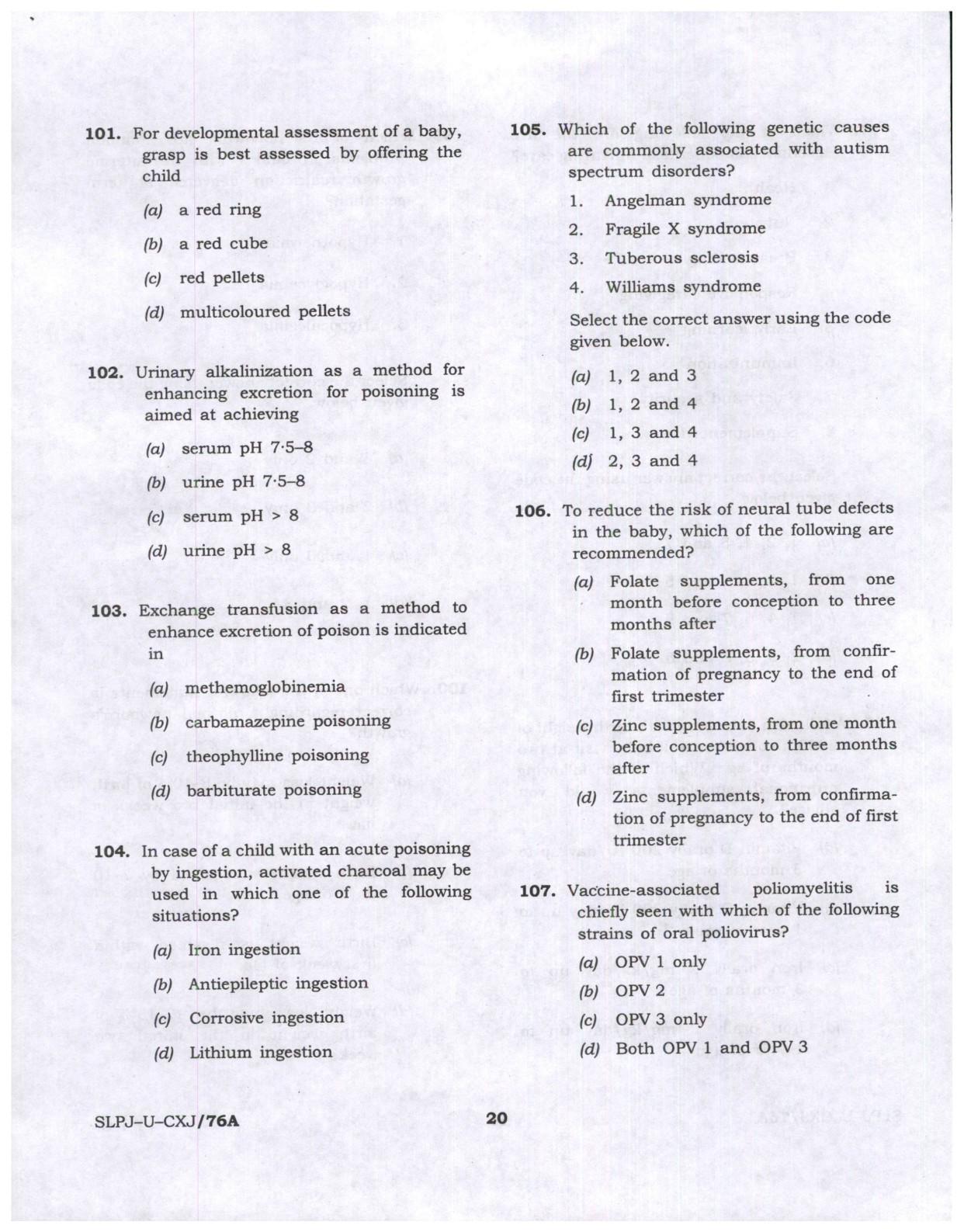 CMS Examination 2023 Paper I Question Paper - Image 20