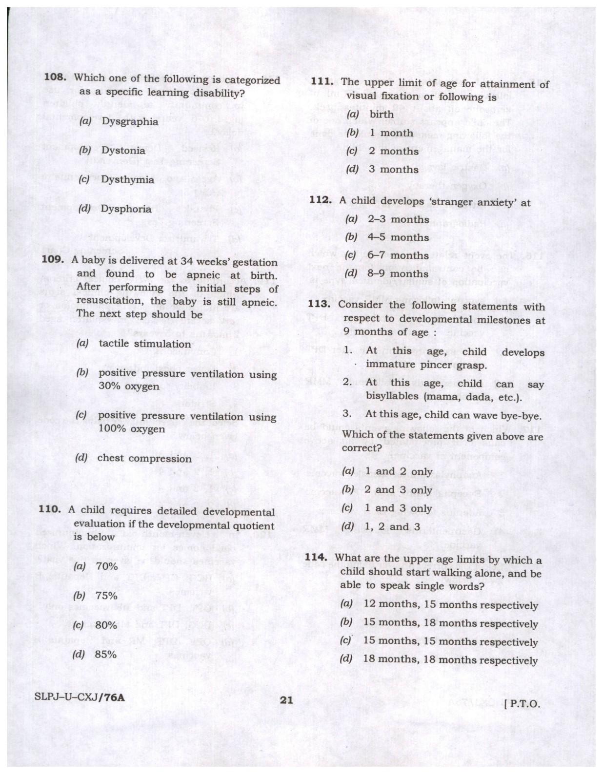 CMS Examination 2023 Paper I Question Paper - Image 21