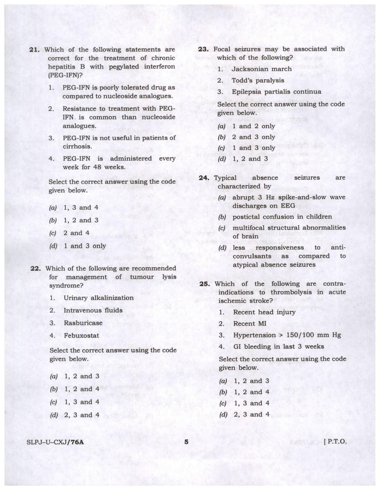 CMS Examination 2023 Paper I Question Paper - Image 5