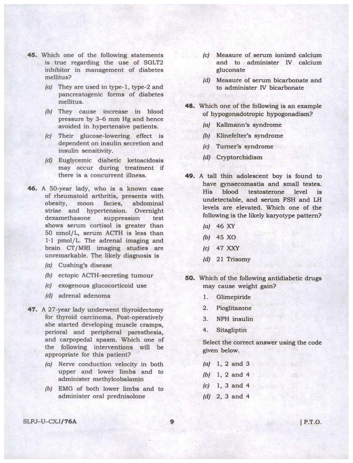 CMS Examination 2023 Paper I Question Paper - Image 9