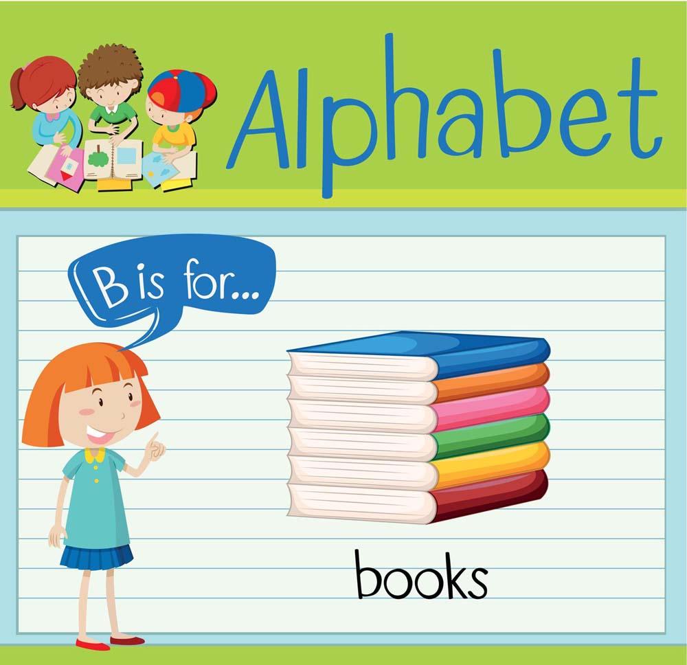 B is for books - Learn the Alphabet B with Picture