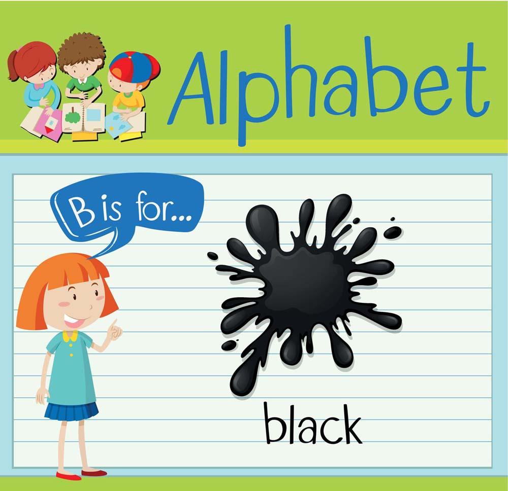 B is for black - Learn the Alphabet B with Picture