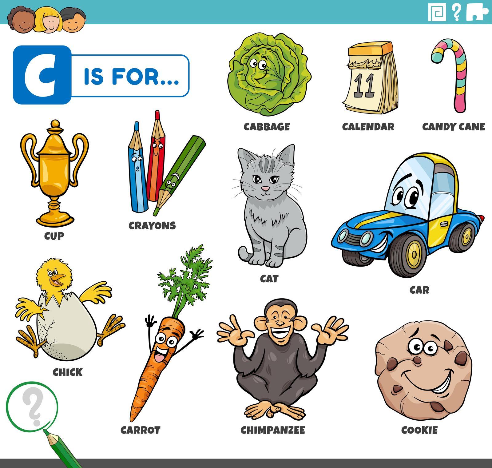 Learn Words starting with Letter C using our Picture Worksheets-Worksheets
